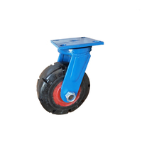 Roda Karet Inti Besi Hitam G3 Super Heavy Duty 6/8/10/12 Inci 10mm Tebal dengan Rem Putar Kapasitas Beban 1000-2000kg