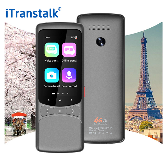 Itranstalk 4G Newest Portable Language Translator Device Chinese English German Spanish 138 Languages Translating