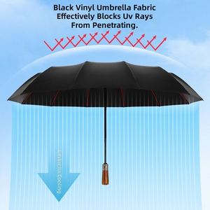 Paraguas Plegable Totalmente Automático, con Acabado de Madera Real, Doble Uso para Sol y Lluvia, Extra Grande, Reforzado y Engrosado, Protección UV - Product Image 4