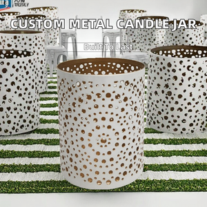 Portavelas de Metal Duradero Hecho a Mano con Diseño Personalizado 2025, con Tapa, Tamaño Grande, para Bodas, Disponible en Grandes Cantidades - Product Image 2