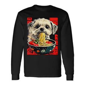 Camiseta de manga larga Shih Tzu Ramen Kawaii con diseño de perro japonés - Product Image 2