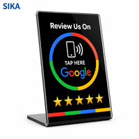 Support de table vertical NFC SIKA en PVC, étanche, pour affichage Google, mini-étiquette, avec fonction 'Touchez pour imprimer', personnalisable pour restaurants et cafés