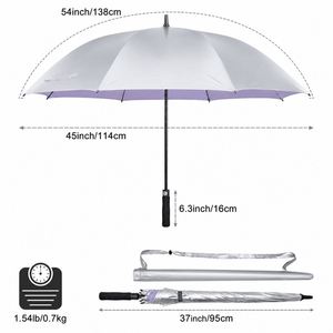 Paraguas de Golf de 54/62 Pulgadas con Protección UV, Resistente al Viento, Apertura Automática, Mango Largo, para Sol y Lluvia, con Funda a Juego - Product Image 2