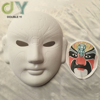 Masque facial personnalisé d'opéra de pékin, sans peinture ni pinceau, masque blanc floqué d'opéra de pékin pour la vente en gros