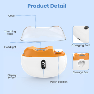 Sécurité 3 en 1 Portable Nail Manicure Professional Tools Automatique Led Light Baby Electric Nail Clipper Trimmer avec Nail File - Product Image 4
