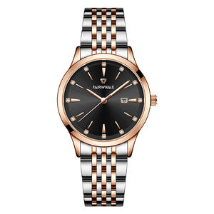 นาฬิกาข้อมือควอตซ์แฟชั่นคู่รัก สั่งทำโลโก้จากโรงงานจีน ราคาถูก MOQ ต่ำ นาฬิกาสแตนเลส แสดงวันที่ - Product Image 4