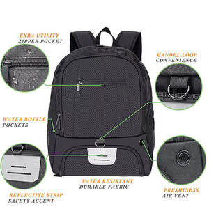 Bolsa Deportiva Impermeable con Logotipo Personalizado, para Fútbol, Pickleball, Baloncesto, Fitness, Voleibol, con Compartimento para Zapatos, Mochila para Fútbol - Product Image 4