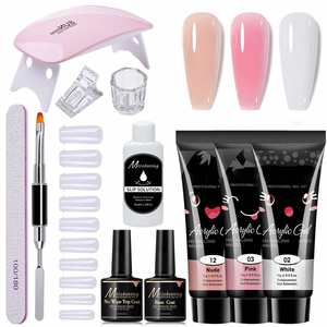 Set de 12 Piezas para Extensión de <span class=keywords><strong>Uñas</strong></span> con Lámpara UV LED de 6W, Pincel, Gel de Extensión Rápida de 15ml, Base y Capa Superior, <span class=keywords><strong>Kit</strong></span> de Manicura - Product Image 1