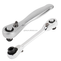 Mini clé à cliquet 2-en-1 rapide 1/4 avec embouts universels double tête en acier au chrome-vanadium 6 mm, petite clé à molette