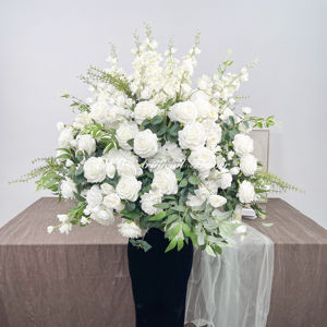 Centro de mesa de Boda Verde de seda artificial blanco personalizado de fábrica Bola de flores de tacto Real para fiesta - Product Image 3