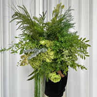 Fleurs artificielles en soie vertes pour événements forestiers, arrangements floraux de salle, murs de fleurs pour allées.