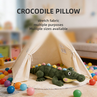 Peluche Crocodile Personnalisable en Coton PP Super Doux et Adorable avec Broderie Animale – Coussin de Dessin Animé de Haute Qualité