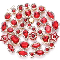 Strass en cristal 3D de luxe en gros pour nail art, à coudre, écologiques, 50 pièces, pierres en verre acrylique en forme de fleur pour
