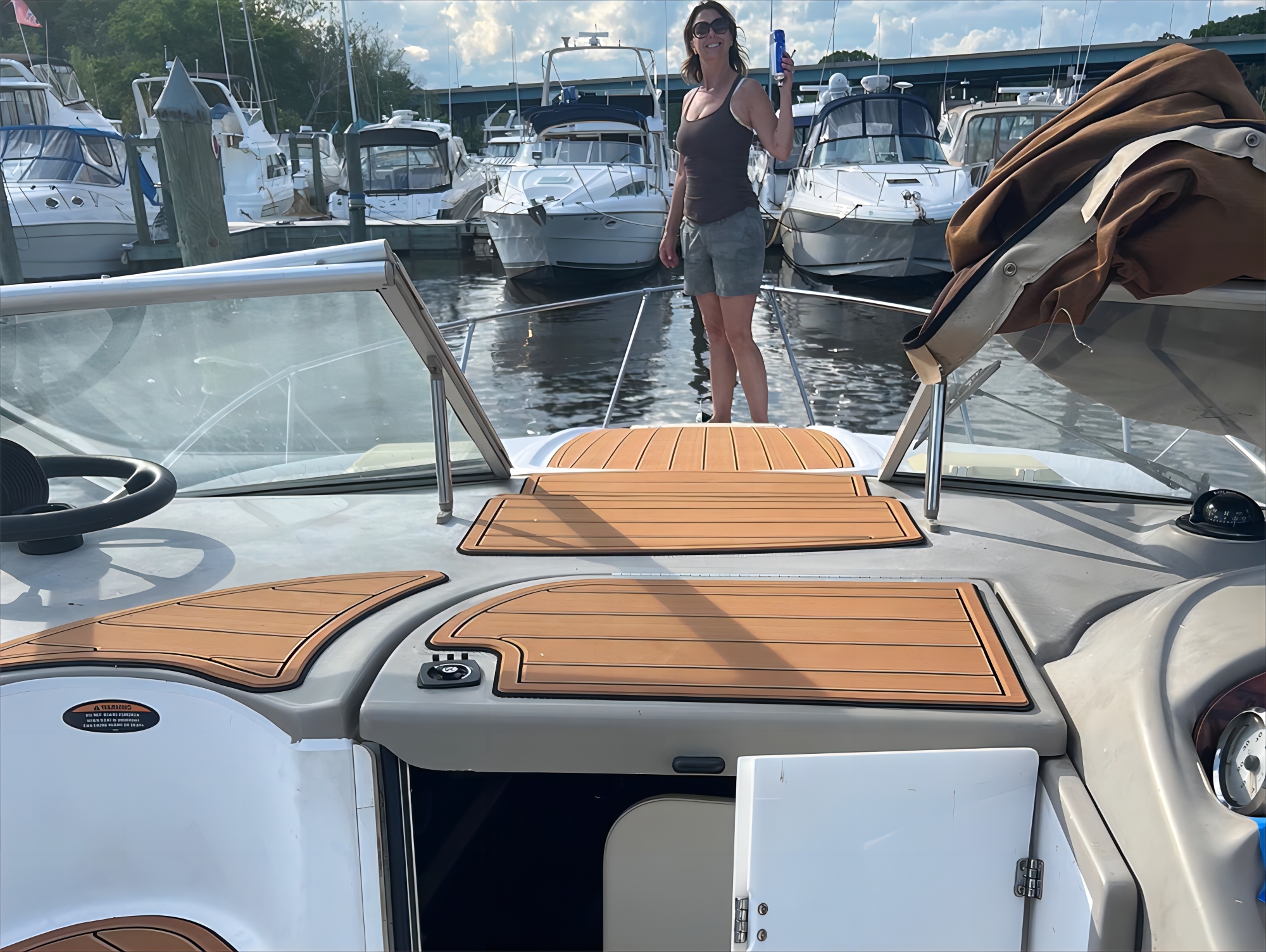 Tapis De Pont EVA Pour Bayliner 2855 (1997) - Style Teck - Neuf