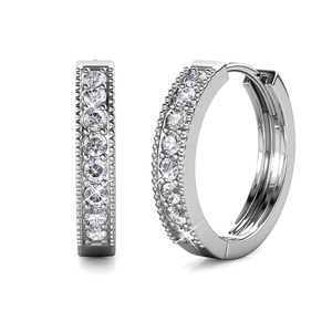 Pendientes de Aro de Plata de Ley 925 Daisini Adornados con Cristales <span class=keywords><strong>Swarovski</strong></span>, Bañados en Oro de 18k, Pendientes Eclat - Product Image 5