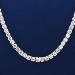 Collar de Lujo de Plata de Ley 925 con Diamante Cultivado en Laboratorio, Cadena Unisex para Regalo de Boda o Compromiso - Product Image 3