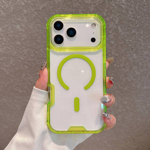 자석 휴대폰 케이스 3 in 1 충격 방지 TPU+PC 투명 아이폰 11 12 13 14 15 16 17 프로 맥스 삼성 S24 S25 S26 A05용 - Product Image 1