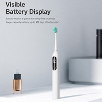 Brosse à dents électrique sonique intelligente en gros avec écran LCD couleur, 5 modes, étanche IPX7, type-C, têtes à poils souples personnalisables pour adultes