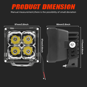 40 Wát 4.5 inch vuông <span class=keywords><strong>Flex</strong></span> thời đại off road KC LED Pod đèn tại chỗ cho Polaris rzr - Product Image 6