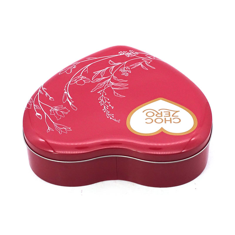 Jolie Élégance Mini Rouge en Forme De Coeur En Or De Mariage Cadeau Boîte En Fer Blanc Pour Bonbons Au Chocolat