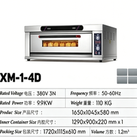 Oven Listrik Inframerah Jauh Satu Dek 4 Loyang dengan Kontrol Instrumen, Pengaturan Suhu Otomatis, dan Lampu Terintegrasi untuk Toko Roti, Pizza, Kue, dan Pastry