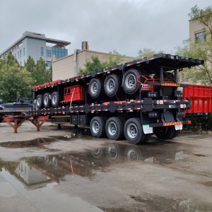Semirremolque de Plataforma Plana para Transporte de Contenedores de 50 Toneladas y 13 Metros, 3 Ejes, Producto Popular de Fábrica - Product Image 1