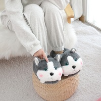 Pantoufles personnalisées pour la maison, automne-hiver, unisexe, mignonnes, pour enfants, design animal crocodile, chaudes, respirantes, légères, en peluche