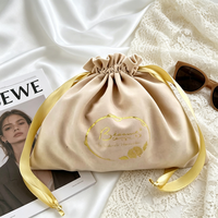 Pochette en velours personnalisée avec cordon de serrage pour colliers de pierres précieuses, grande pochette à bijoux en flanelle, sac cadeau en daim, faveurs de mariage et parfums