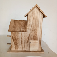 Cage à oiseaux en bois naturel faite à la main, cage de reproduction pour perroquets, nichoir pour petits animaux, mangeoire à oiseaux