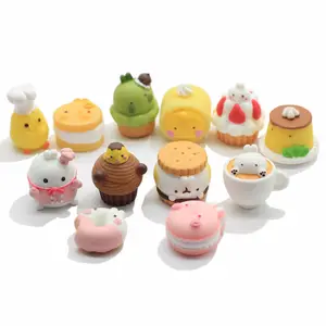 3D Kawaii Donut Cookies Resin Cabochon Beads Simulation Food Art Craft Children Dollhouse Toy Decoration DIY Accessories