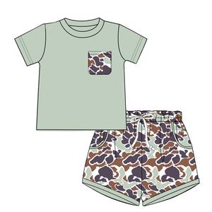 ピュアサン プロフェッショナルデザイン 迷彩柄 子供服セット 半袖 カスタム キッズ服 コットン 男の子服セット - Product Image 4