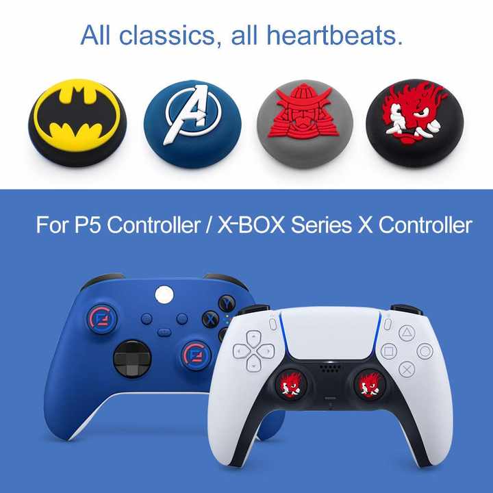 HiCyber Accessories for P5 Games Console Controller Grip Joystick Capss for XBOXONE protection Silicone Cover for P5 Thumb Grips