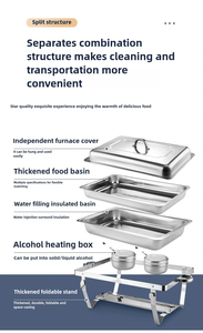 Plats chauffants <span class=keywords><strong>pour</strong></span> buffet Bord roulé <span class=keywords><strong>Protection</strong></span> des doigts Buffets et chauffants <span class=keywords><strong>pour</strong></span> toute fête, mariage, anniversaire et hôtel - Product Image 4