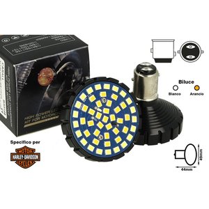 BAY15D 1157 bianco e arancione lampada a LED per Harley Davidson motocicli Canbus nessun errore luci di marcia diurna e gli indicatori No - Product Image 5