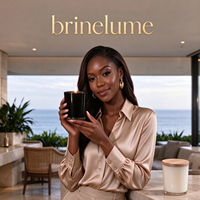 Bougie d'aromathérapie Brinelume pour la décoration de la maison, bougie dans un bocal en verre noir et blanc avec couvercle en bois naturel