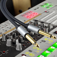 Câble adaptateur audio mâle-mâle de 1m, 1,5m, 2m, 3m, 5m, 6,35mm pour enceintes mono/stéréo, mixeur et amplificateur