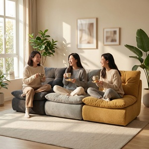 Canapé individuel de style minimaliste italien moderne, fauteuil de loisirs <span class=keywords><strong>en</strong></span> tissu, mobilier de maison, canapé modulaire compressé sous vide pour salon - Product Image 2