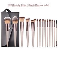 Vente en gros 14 pièces/ensemble de pinceaux de maquillage professionnel de luxe ensemble de pinceaux de maquillage de haute qualité avec logo personnalisé avec sac