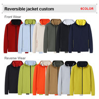 Vestes parka personnalisées à impression numérique double face pour hommes, coupe-vent fin à fermeture éclair, imperméables et résistantes au vent, ODM & OEM