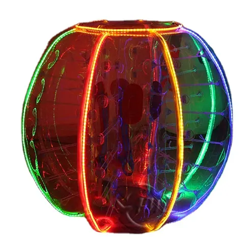 Komik çılgın renkli şişme led ışık zorb topu gösterisi ve performans şişme zorb topu