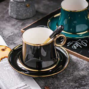 Juego de tazas de café y platillos de porcelana, con cuchara metálica, nuevo estilo, <span class=keywords><strong>2020</strong></span>, venta al por mayor - Product Image 4