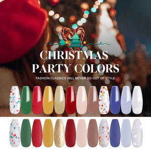 Vente en gros de 12 couleurs pour la fête de Noël La couleur vous fait briller à la fête de Noël Échantillon gratuit de vernis à ongles en gel - Product Image 1