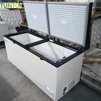 Заводская цена Tunto Green Power 24В Коммерческий солнечный морозильный ларь 450-1088 л, 2-3 двери, компрессорное охлаждение R134a, солнечные панели
