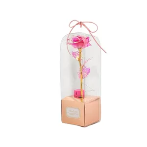 맞춤형 발렌타인 데이 블루 장미 선물 말린 꽃 LED 장미 선물 여성용 장미 상자