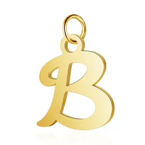 New Gold Letter The Alphabet Charms 316l Stainless Steel Fashion Custom Jewelry Floating alphabet charm