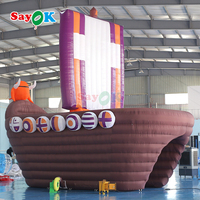 Sayok Gonflable Pirate Bateau Tunnel Entrée Gonflable Mascotte Tunnel Coque Football Gonflable Pirate Tunnel