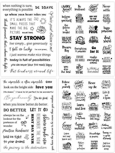 Custom Personalized Inspirational 4 Sheets Self-Adhesive Label Stickers Transparent Vinyl Sheet with Logo for <b>Scrapbook</b> - Product Image 6