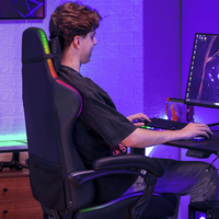 Chaise de jeu gamer en cuir inclinable bon marché pour PC de course avec repose-pieds