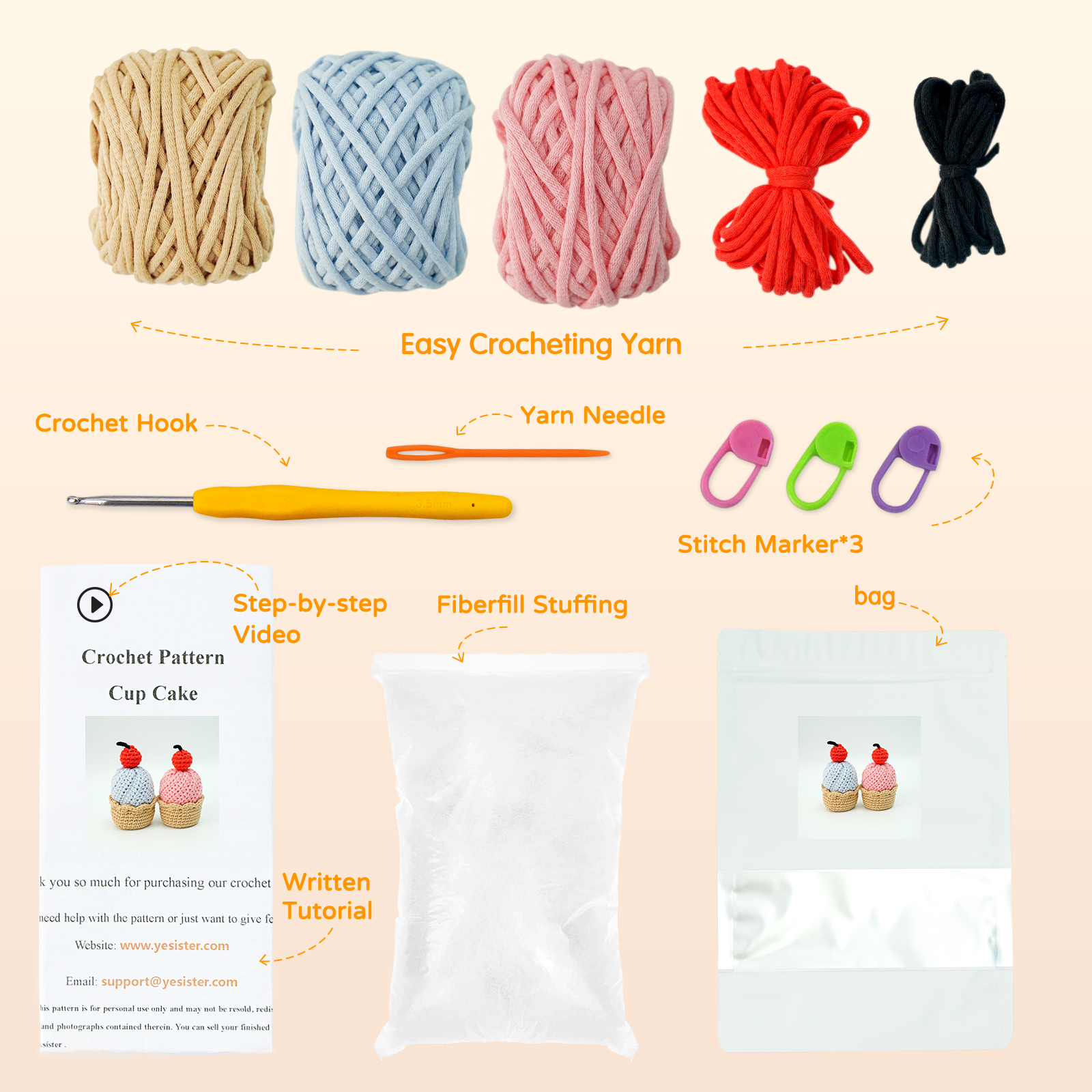 Set de 2 piezas Kit de ganchillo