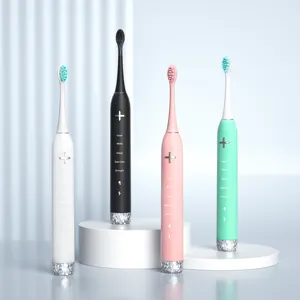 Wholesale Type-C Rechargeable IPX8 Travel Pink Sonic Electric Toothbrush Manufacturer Dupont Bristles